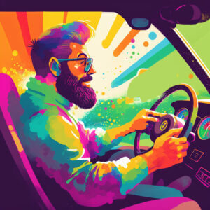 Illustration of a driver to signify mobile workforce