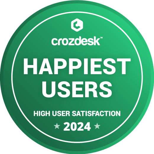 happiest users 2024 badge for crozdesk